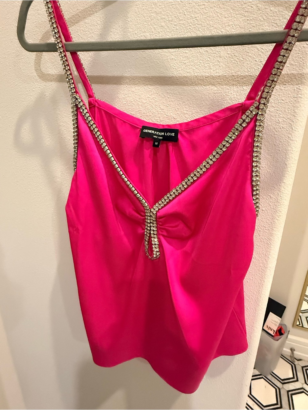 Generation Love Hot Pink Rhinestone-Trim Camisole